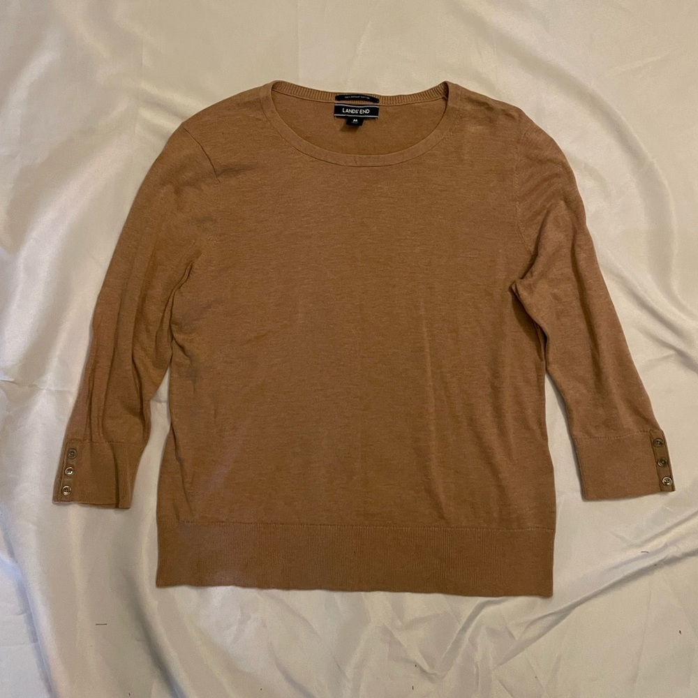 Lands End tan thin sweater